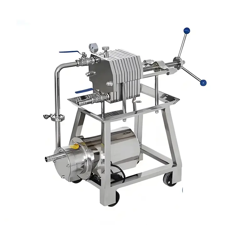 Food-Grade 316L Stainless Steel Production Filter Press | Sanitary 10-Layer Design, 7.5 sq ft | Scale from Nano to Micro Brewery