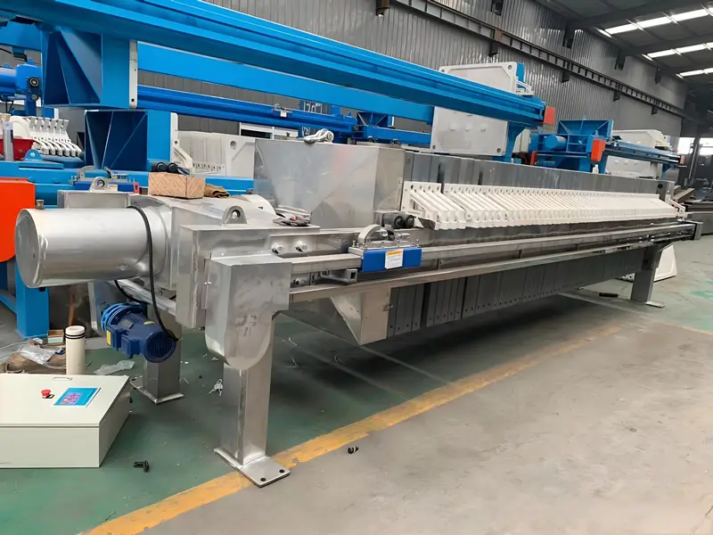 Sanitary-Grade Stainless Steel Ultra-High-Capacity Filter Press | 32-Layer Beverage Industry System, 43.1 sq ft | Foundational Production Asset for 50-200+ BBL Plants