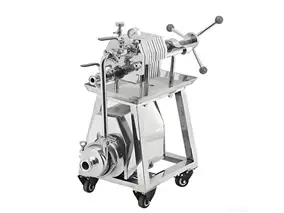 Sanitary Stainless Steel Precision Lab-Scale Filter Press | 10-Layer Design for Beverage R&D, 3.38 sq ft